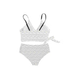 strike while the iron is hot 2 dress print Knot Side Bikini Swimsuit (Model S37) - Objet D'Art