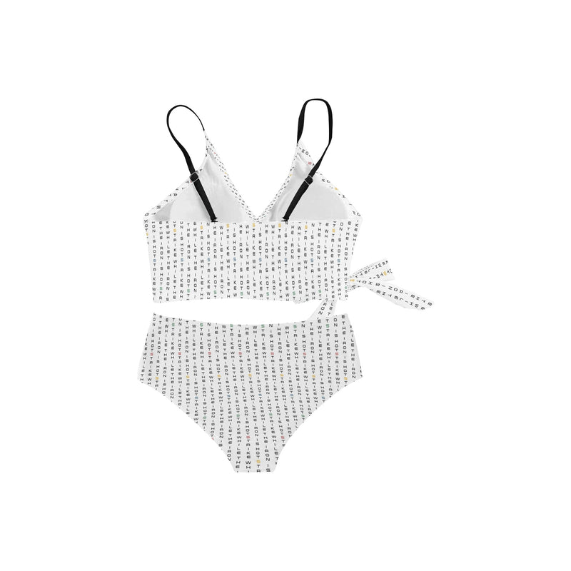 strike while the iron is hot 2 dress print Knot Side Bikini Swimsuit (Model S37) - Objet D'Art