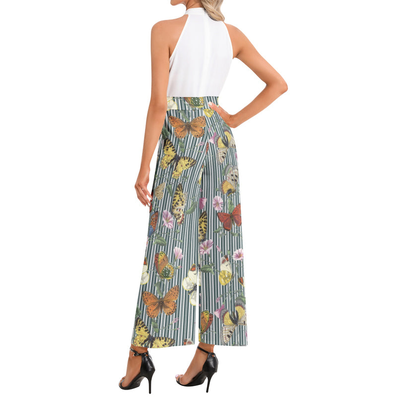 Halter Neck Buckle Belted Jumpsuit - Objet D'Art