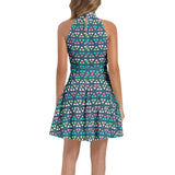 Triangle Ruffle Hem Belted Halter Dress - Objet D'Art