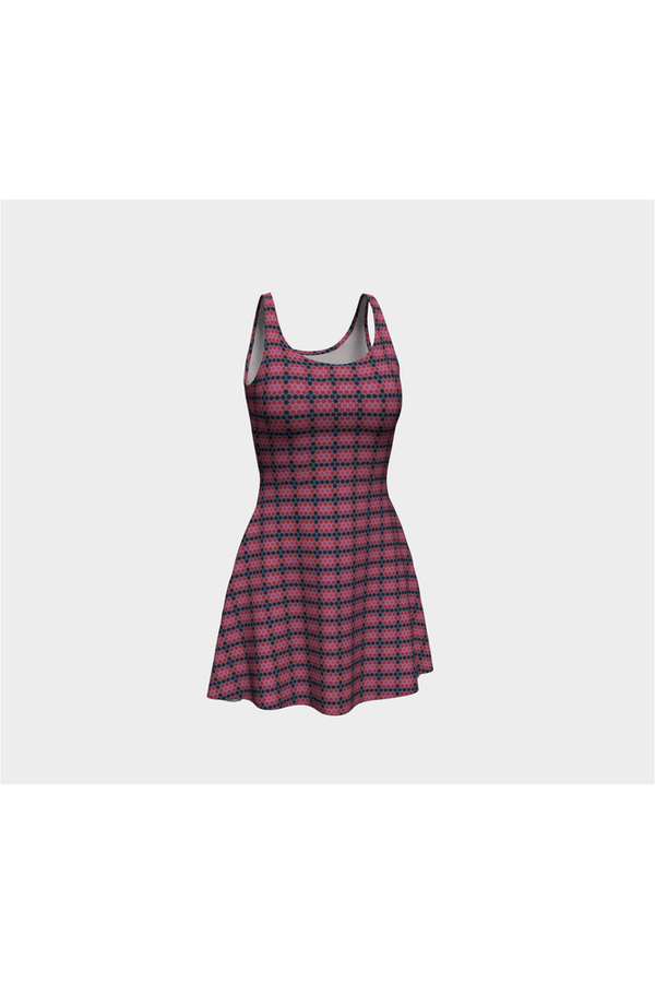 Honeycomb Plaid Flare Dress - Objet D'Art