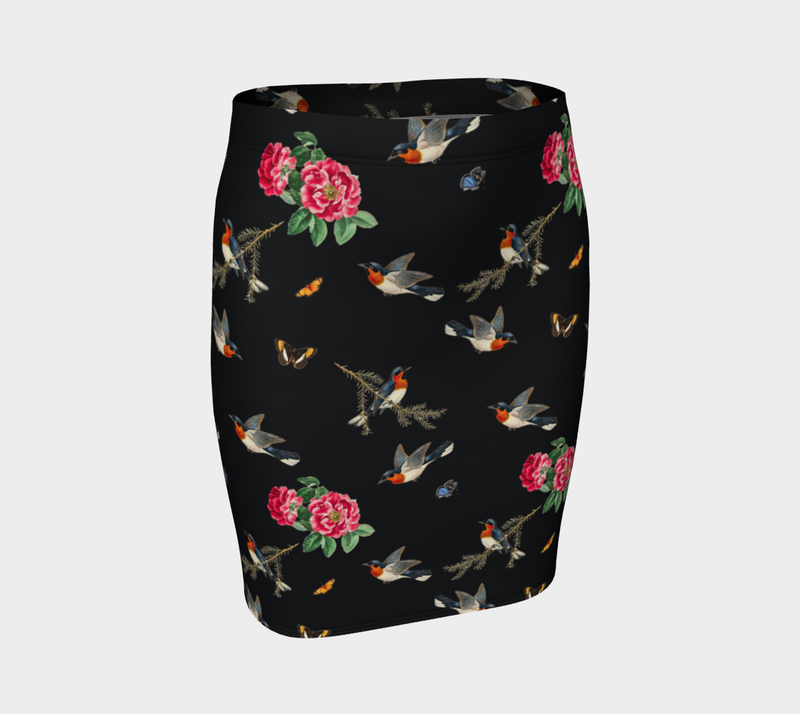 Robin in Flight Fitted Skirt - Objet D'Art