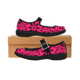 Red Pink Papel Picado Mila Satin Women's Mary Jane Shoes (Model 4808) - Objet D'Art