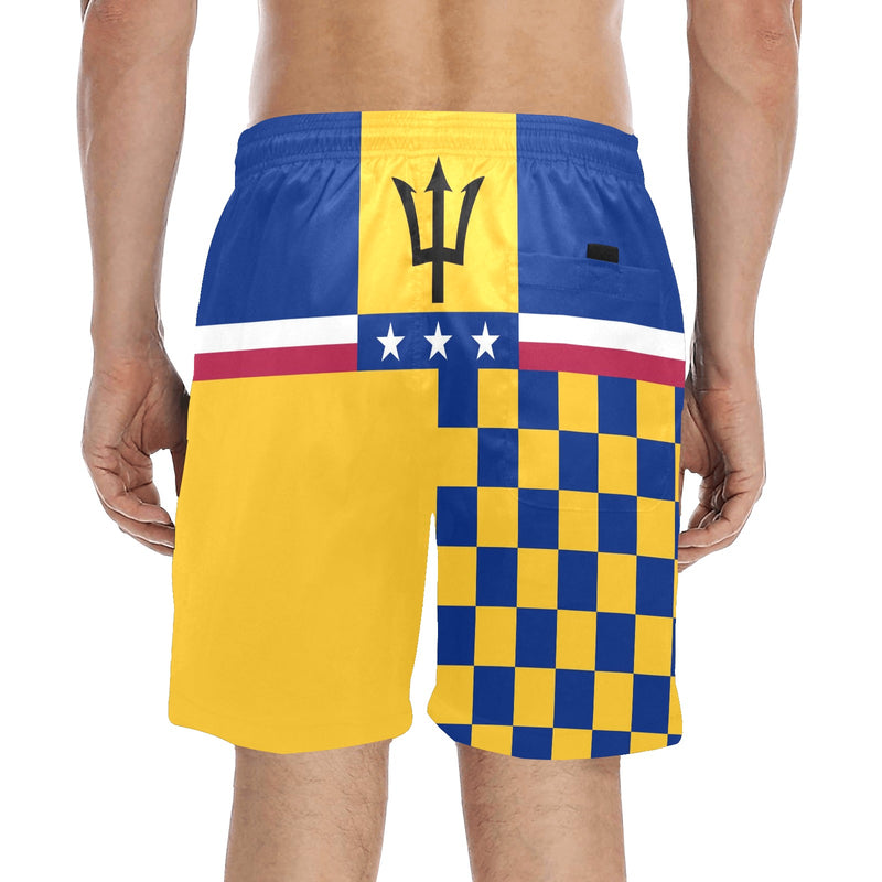Barbados USA Men's Mid-Length Beach Short - Objet D'Art