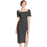 Strike While the Iron Is Hot Split Thigh Midi Bodycon Dress - Objet D'Art