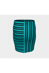 Mint Bi-directional Striped Fitted Skirt - Objet D'Art