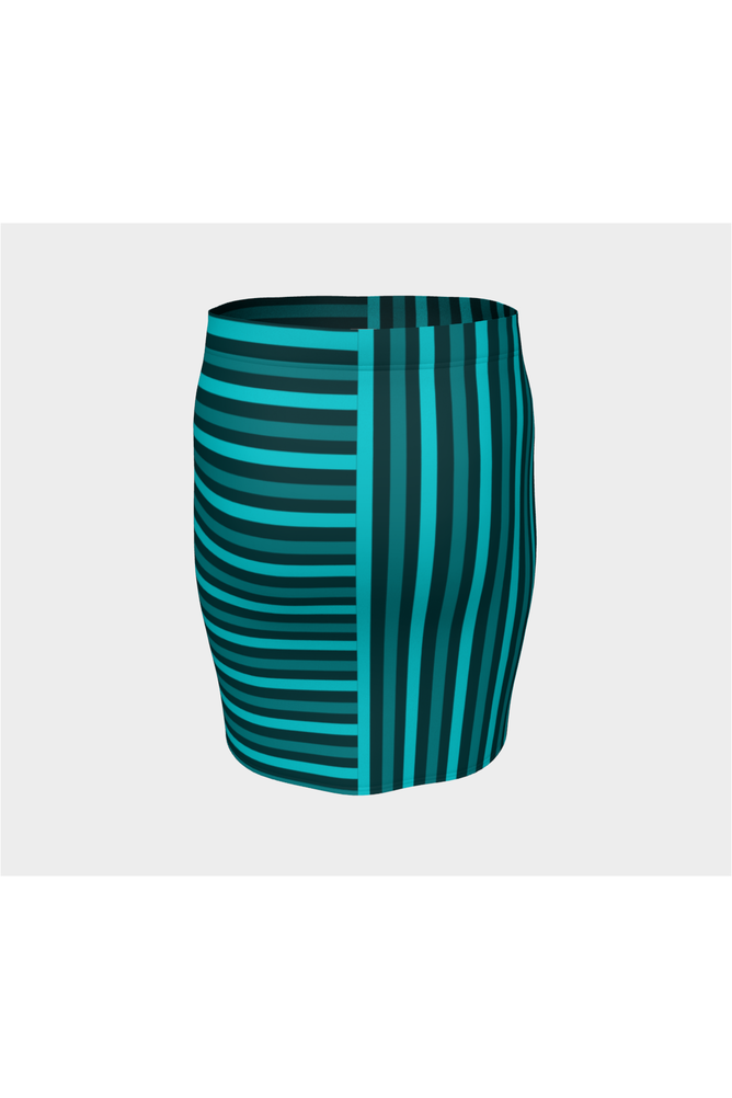 Mint Bi-directional Striped Fitted Skirt - Objet D'Art