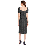 Strike While the Iron Is Hot Split Thigh Midi Bodycon Dress - Objet D'Art