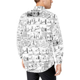 buster brown vintage palms Men's All Over Print Casual Dress Shirt (Model T61) - Objet D'Art
