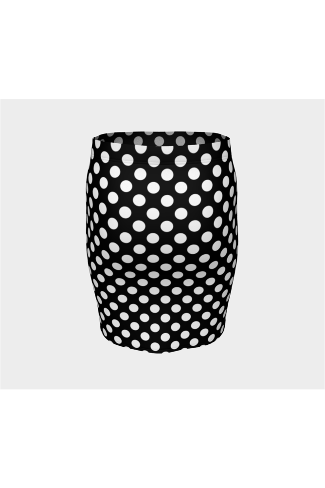 Black & White Polkadot Fitted Skirt - Objet D'Art