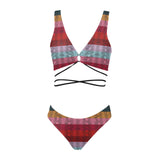 multicolored snakeskin copy Cross String Bikini Set (Model S29) - Objet D'Art
