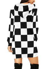 Queen's Gambit Hoodie Dress All Over Print Hoodie Mini Dress - Objet D'Art