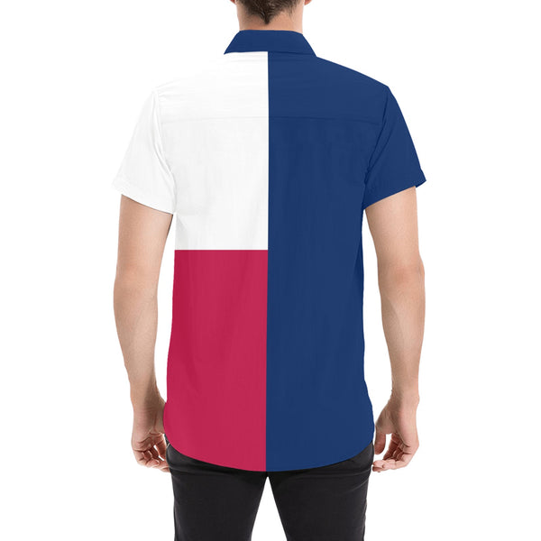 Texas Lone Star Men's All Over Print Short Sleeve Shirt (Model T53) - Objet D'Art