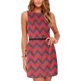 waves10 print Eos Women's Sleeveless Dress (Model D01) - Objet D'Art