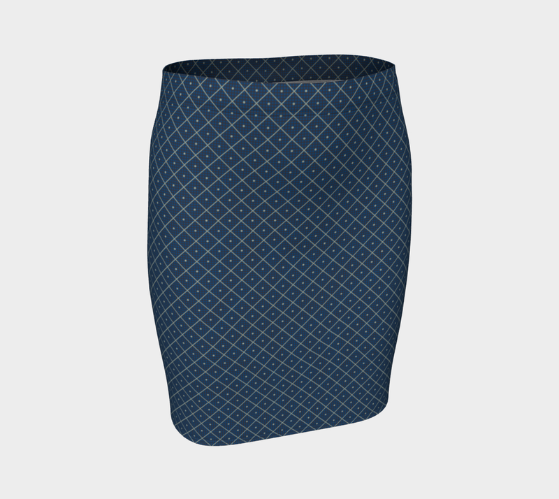 Diamond and Dots Fitted Skirt - Objet D'Art