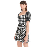 Puff Sleeve Sweetheart Neck Short Dress - Objet D'Art