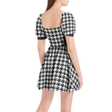 Puff Sleeve Sweetheart Neck Short Dress - Objet D'Art