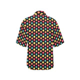 colorful petal print 2 All Over Print Hawaiian Shirt for Women (Model T58) - Objet D'Art