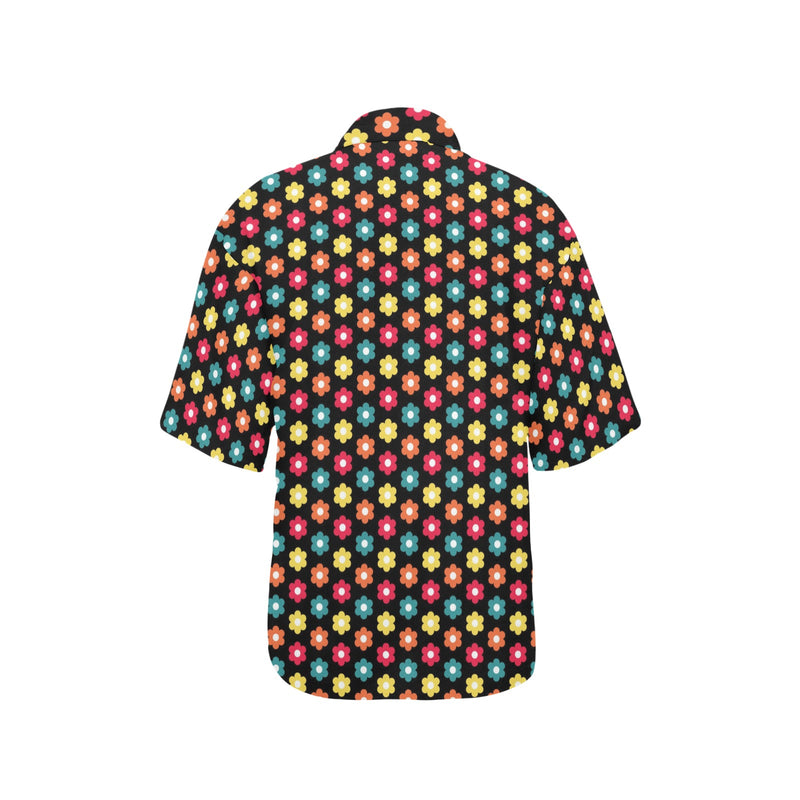 colorful petal print 2 All Over Print Hawaiian Shirt for Women (Model T58) - Objet D'Art