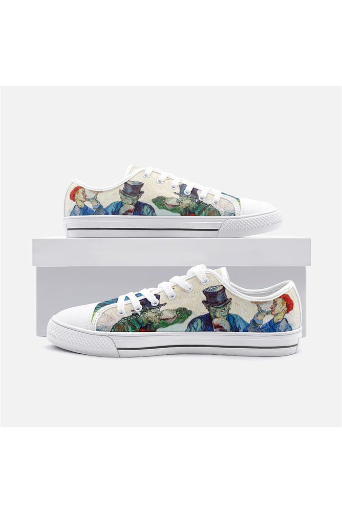 The Drinkers by Van Gogh Unisex Low Top Canvas Shoes - Objet D'Art