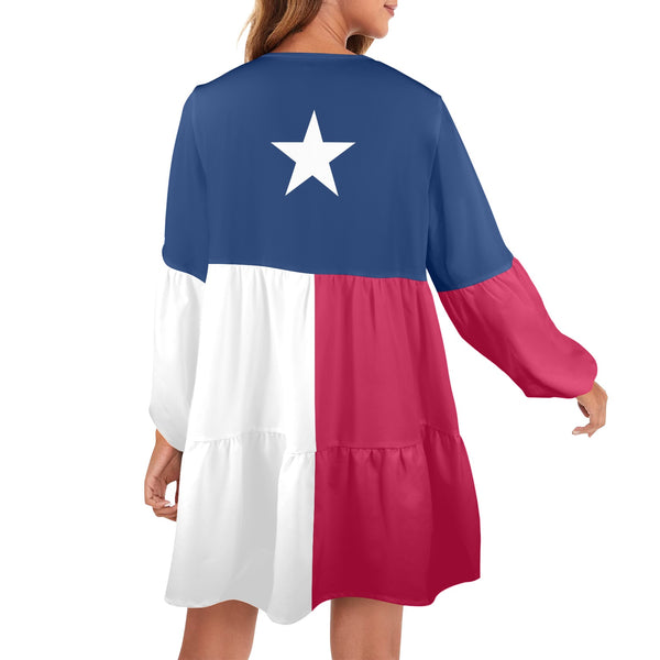 Texas Lone Star V-Neck Loose Fit Dress - Objet D'Art
