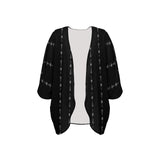 arrows rising bw print 2 Women's Kimono Chiffon Cover Up (Model H51) - Objet D'Art