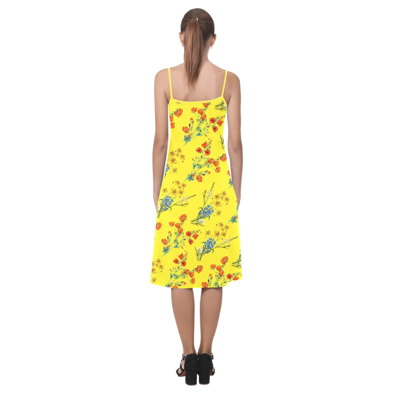 yelllow wildflowr africa Alcestis Slip Dress (Model D05) - Objet D'Art