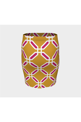 Octagonal Art Fitted Skirt - Objet D'Art