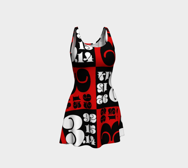 Pi Print Flare Dress - Objet D'Art