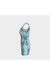 Light Blue Floral Dream Bodycon Dress - Objet D'Art