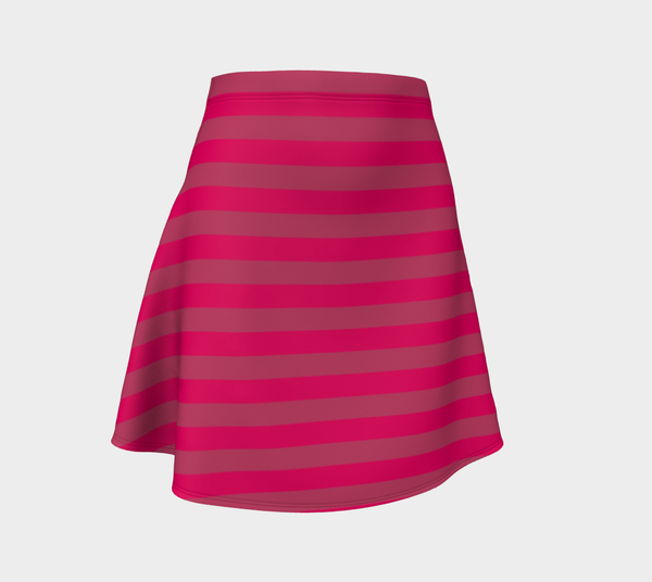 Hot Pink Striped Flare Skirt - Objet D'Art