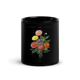 Dahlia Black Glossy Mug - Objet D'Art