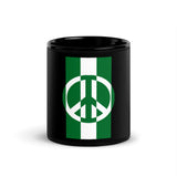 Peacefully Green Black Glossy Mug - Objet D'Art