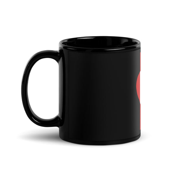 Minimalistic Love Black Glossy Mug - Objet D'Art