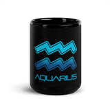 Aquarius Black Glossy Mug - Objet D'Art