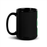 Peacefully Green Black Glossy Mug - Objet D'Art