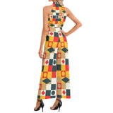 Halter Neck Buckle Belted Jumpsuit - Objet D'Art