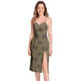 Night of Dragons Split Thigh V-Neck Cami Dress - Objet D'Art