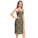 Night of Dragons Split Thigh V-Neck Cami Dress - Objet D'Art
