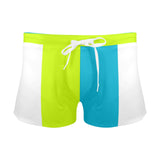pisces neon green blue ombre print Men's Swim Trunks with Zipper Pocket (Model L71) - Objet D'Art