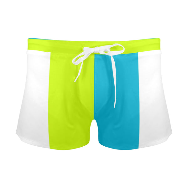 pisces neon green blue ombre print Men's Swim Trunks with Zipper Pocket (Model L71) - Objet D'Art