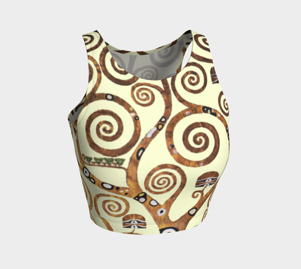 Tree of Life Klimt Athletic Crop Top - Objet D'Art