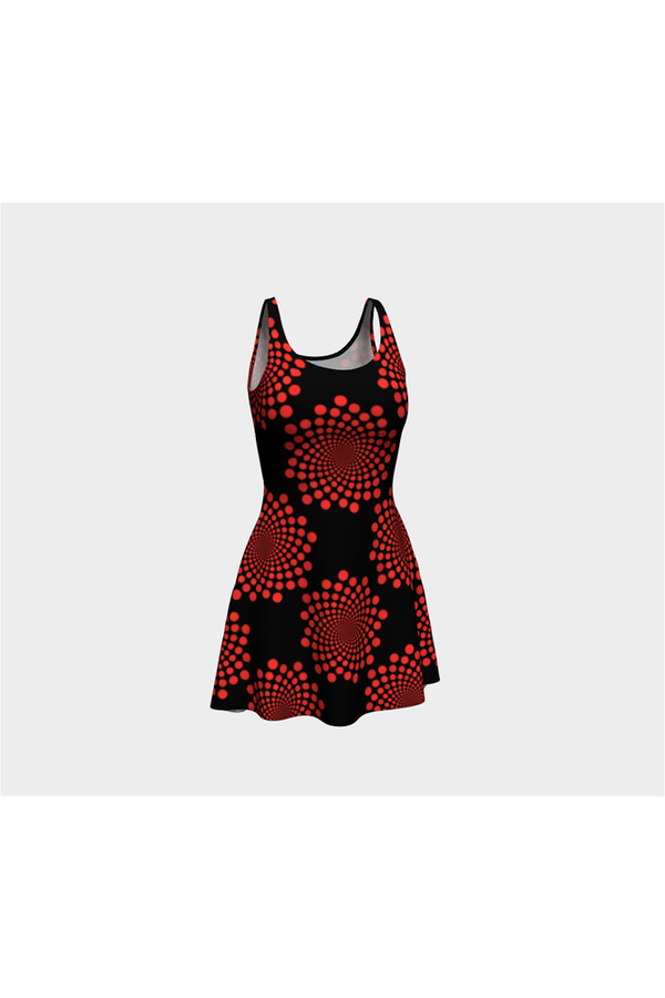Starbursts Red & Black Flare Dress - Objet D'Art