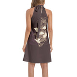 Tie Back Halter Neck Flared Dress - Objet D'Art