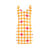 flaming diamond and sparks print Medea Vest Dress (Model D06) - Objet D'Art