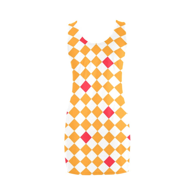 flaming diamond and sparks print Medea Vest Dress (Model D06) - Objet D'Art