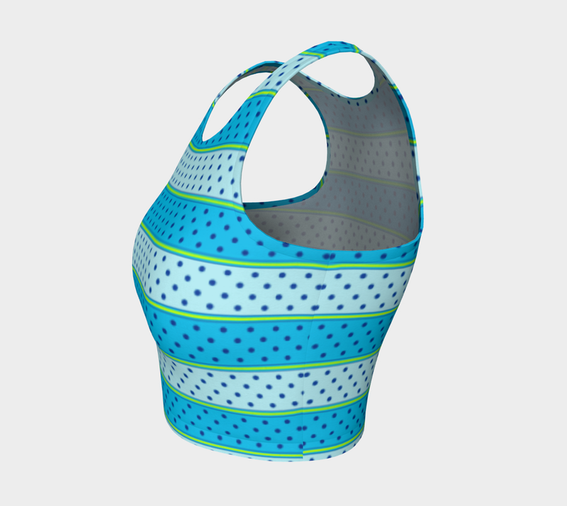Striped Polkadot Athletic Crop Top - Objet D'Art