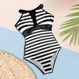 black 2 9k Women's High Neck Plunge Mesh Ruched Swimsuit (S43) - Objet D'Art