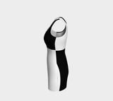 Black and White Fitted Dress - Objet D'Art