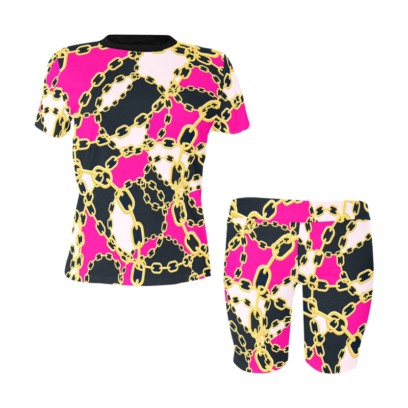 chained up 2 Women's Short Yoga Set - Objet D'Art